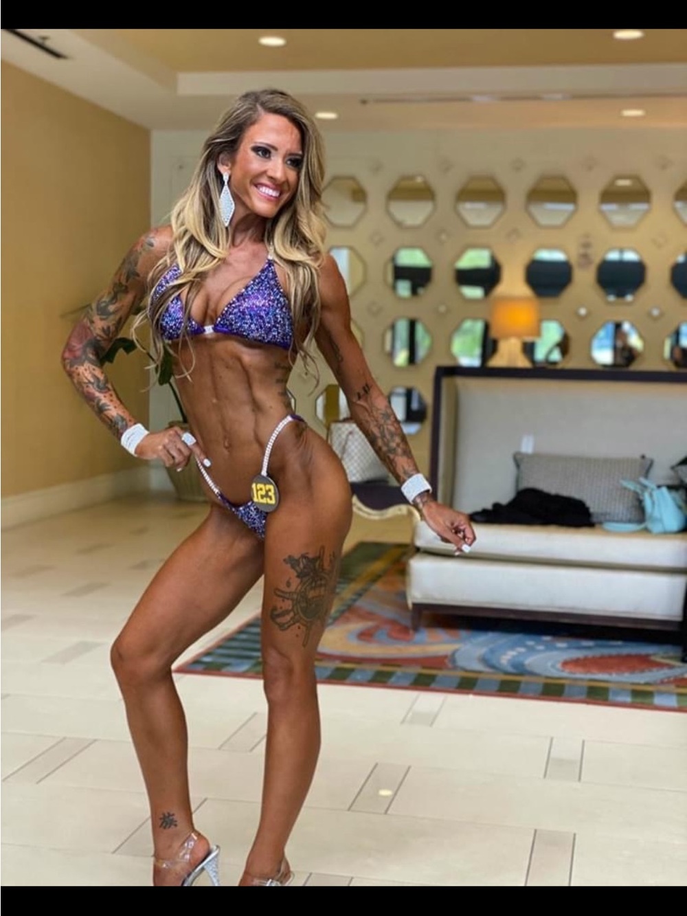 Crystal Embellished Dark Purple Bikini Set - Picture 2 of 12